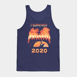 I Survived 2020 Chernobyl Forest Wildfire Retro Style Tank Top